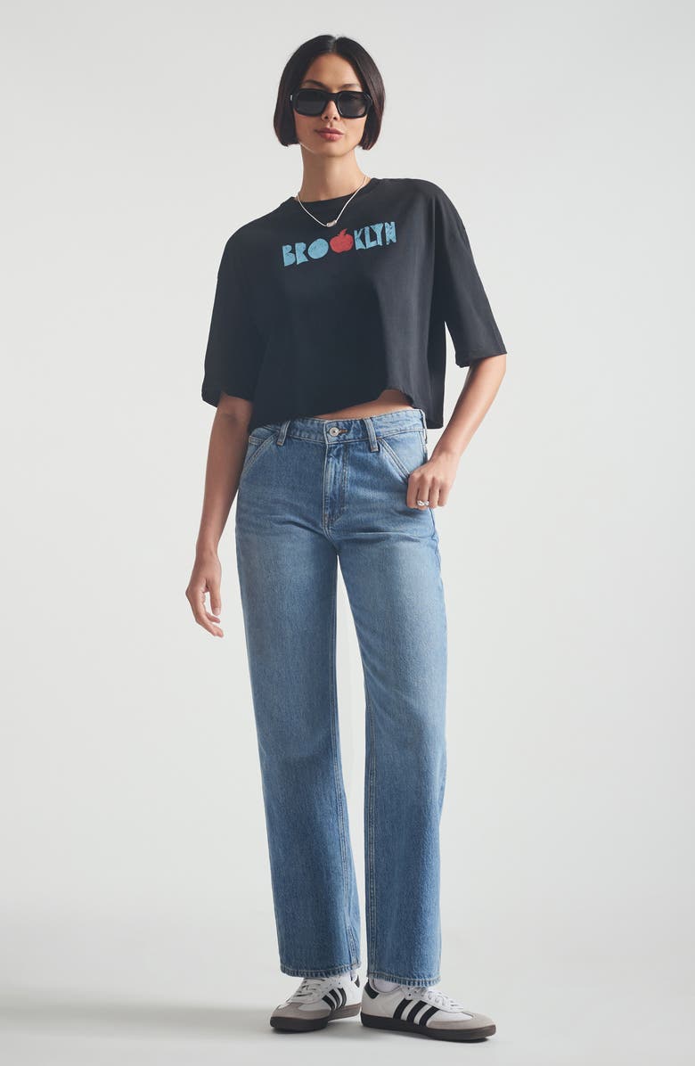Brooklyn Industries Brooklyn Crop Graphic T-Shirt, Alternate, color, Black