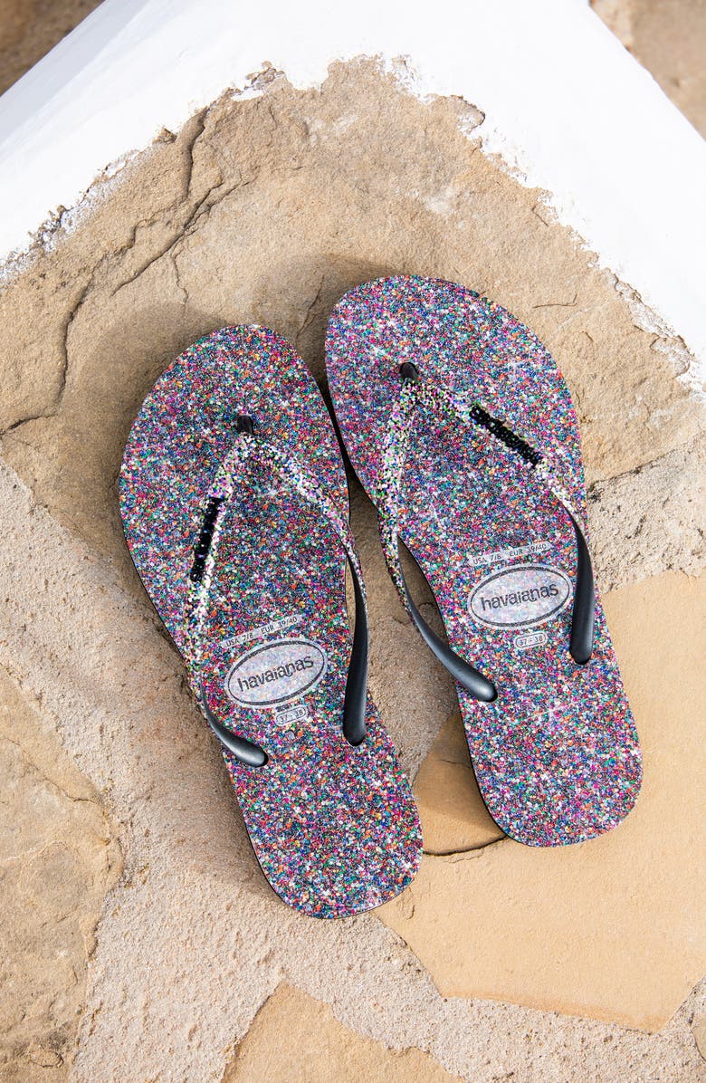 Havaianas Slim Glitter Flip Flop, Alternate, color,