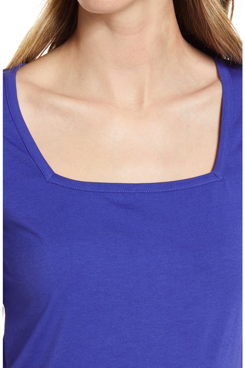 Square Neck Knit Top, Alternate, color, BLUE SPECTRUM