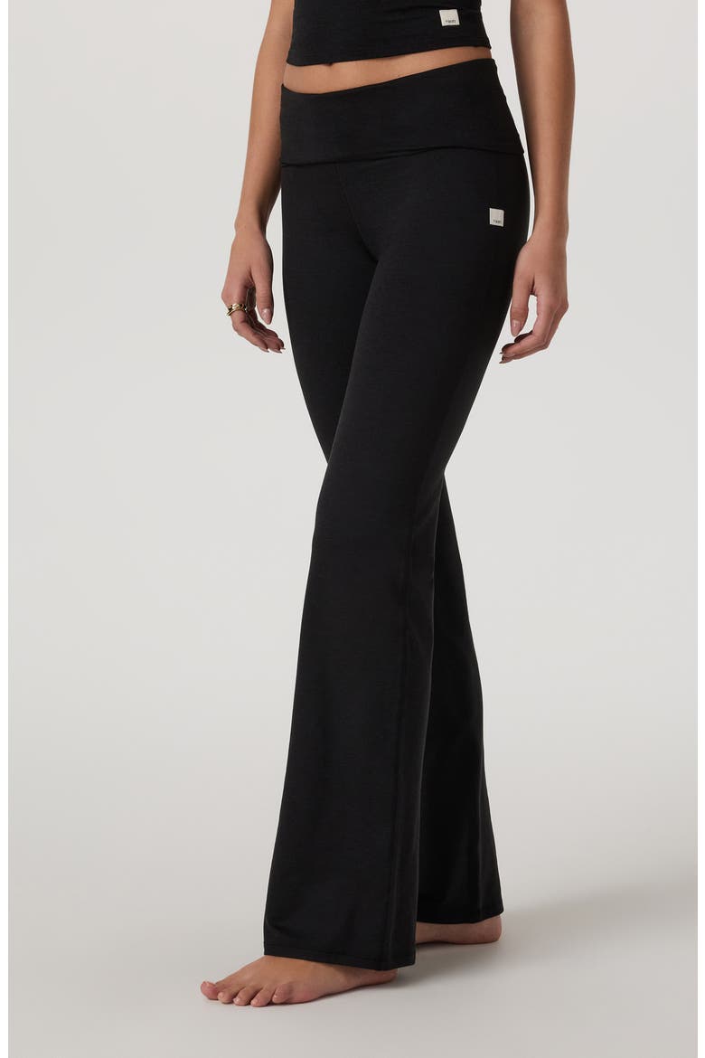 Halo Foldover Pants, Alternate, color, BLACK HEATHER