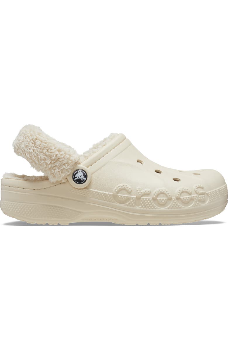 CROCS Baya Faux Fur Lined Clog, Alternate, color, Winter White