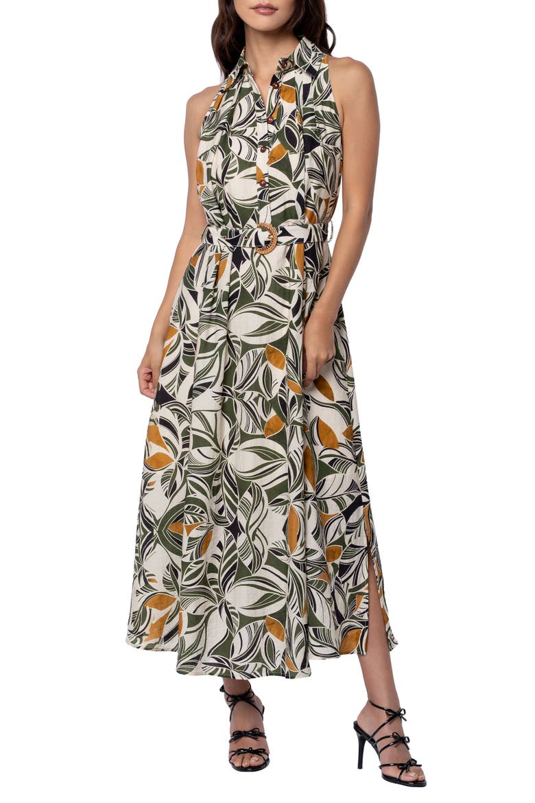 Hattie Floral Sleeveless Shirtdress, Main, color, CREAM MULTI