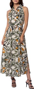 CIEBON Hattie Floral Sleeveless Shirtdress