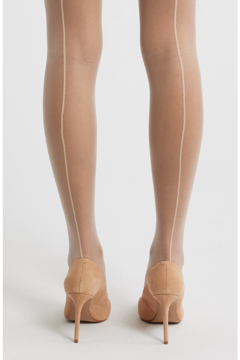 Sheer Back Seam Tights, Alternate, color, BEIGE ALMOND