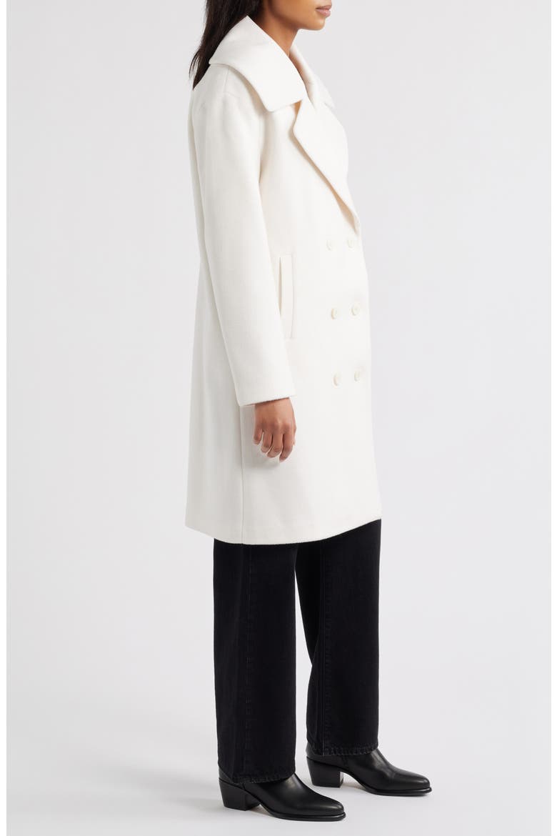 Double Breasted Knit Coat, Alternate, color, WHITE