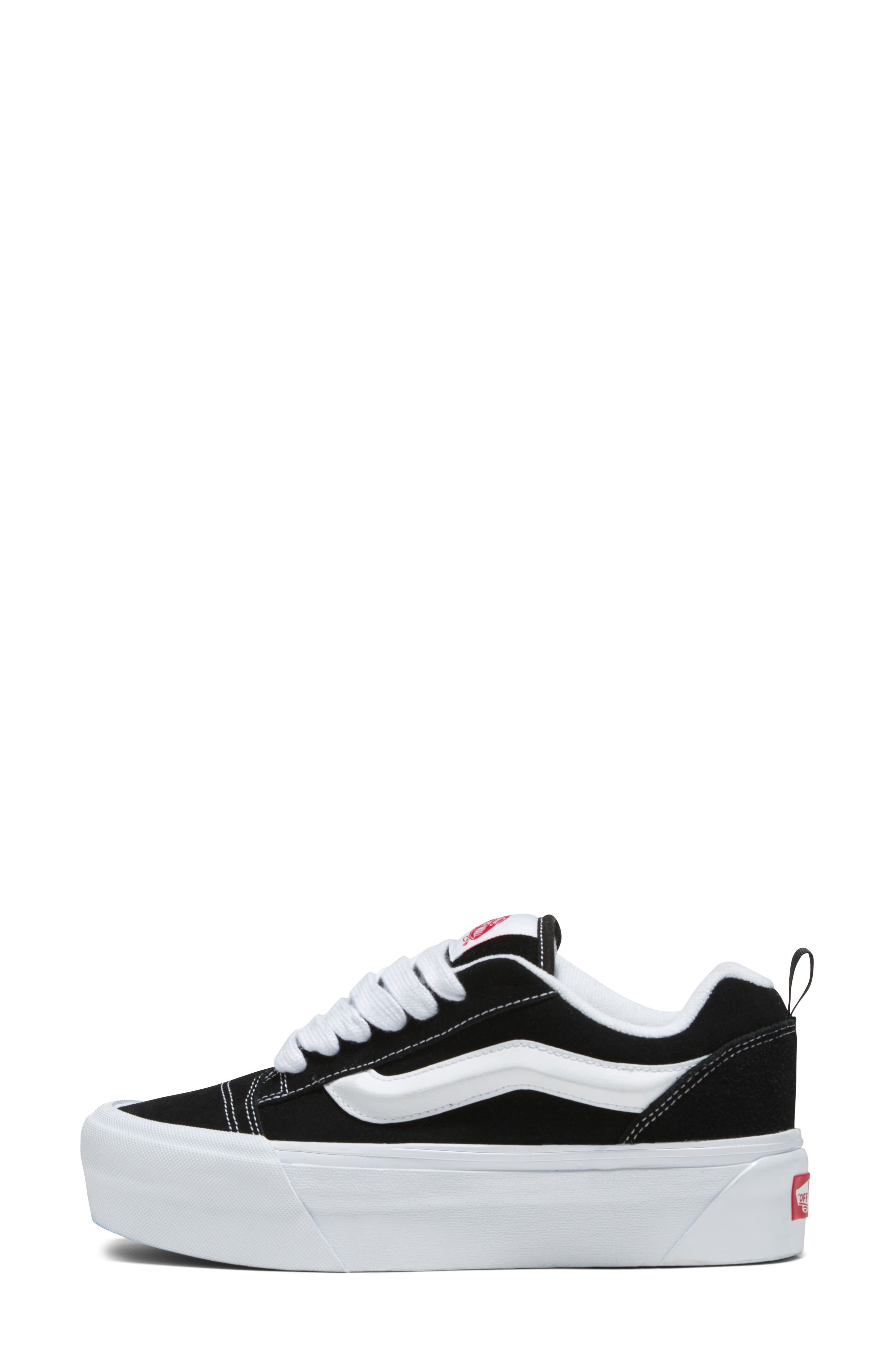 Vans Knu Skool Stack Sneaker, Alternate, color, Black/True White