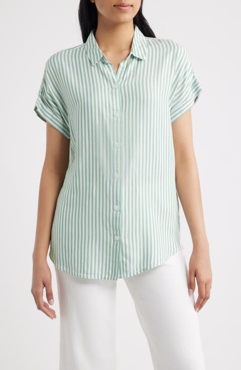 Kenzie Stripe Short Sleeve Button-Up Shirt