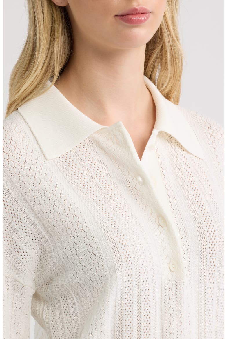 Ondina Pointelle Rugby Polo, Alternate, color, MARCIA POINTELLE VINTAGE WHITE