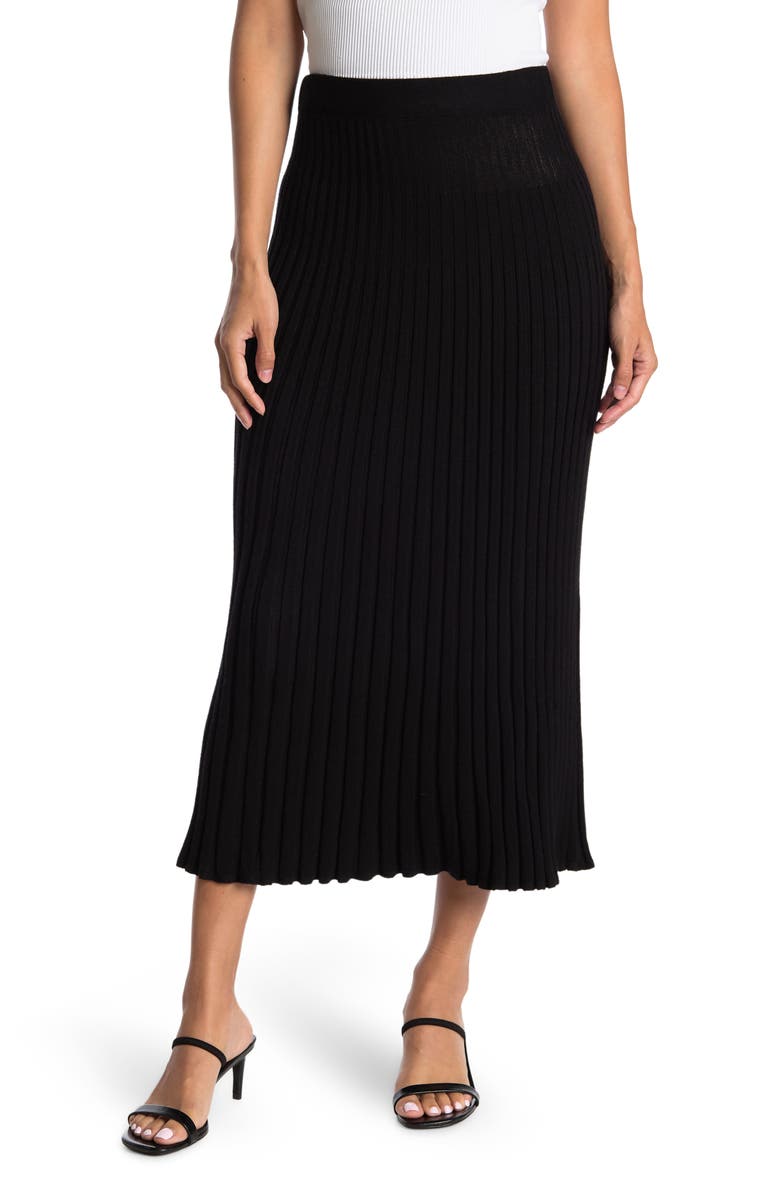 PHILOSOPHY BY RPUBLIC CLOTHING PHILOSOPHY Rib Knit Midi Skirt, Main, color,