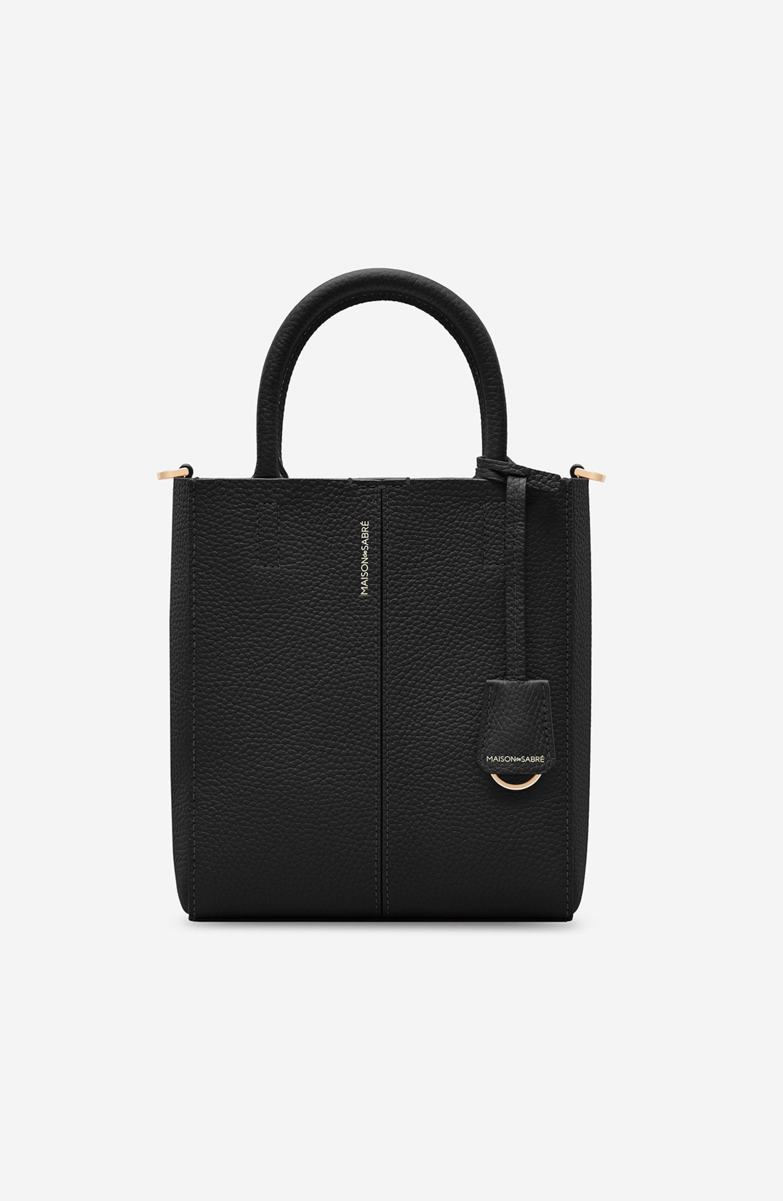 MAISON de SABRÉ Leather Mini Soft Tote, Main, color, Rouge Noir