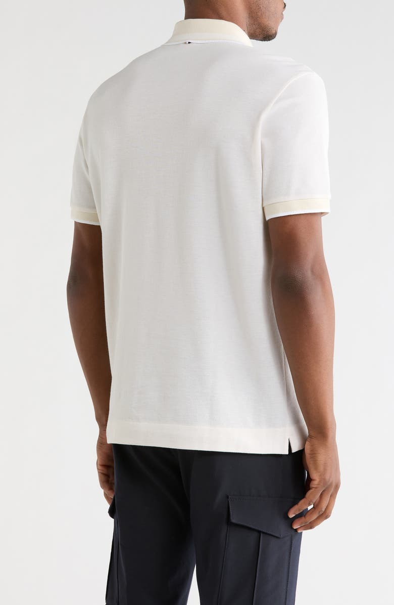 BOSS Prout Tipped Cotton Piqué Polo, Alternate, color, Open White