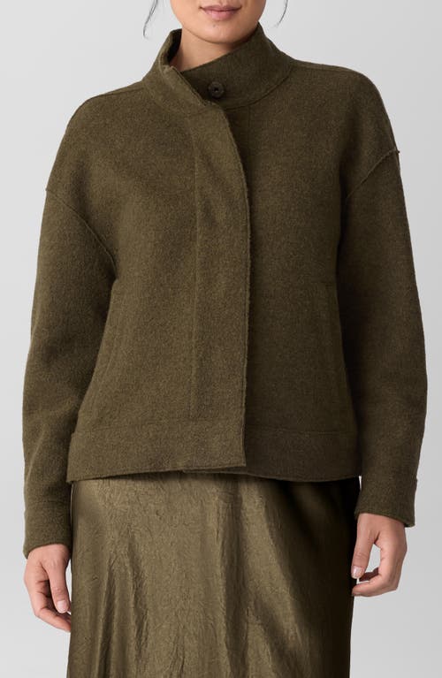 Eileen Fisher Boiled Wool Jacket In Multi