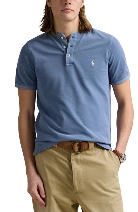 Men Polo Shirts Slim Colorblock Long Sleeve T Shirt Zip Neck