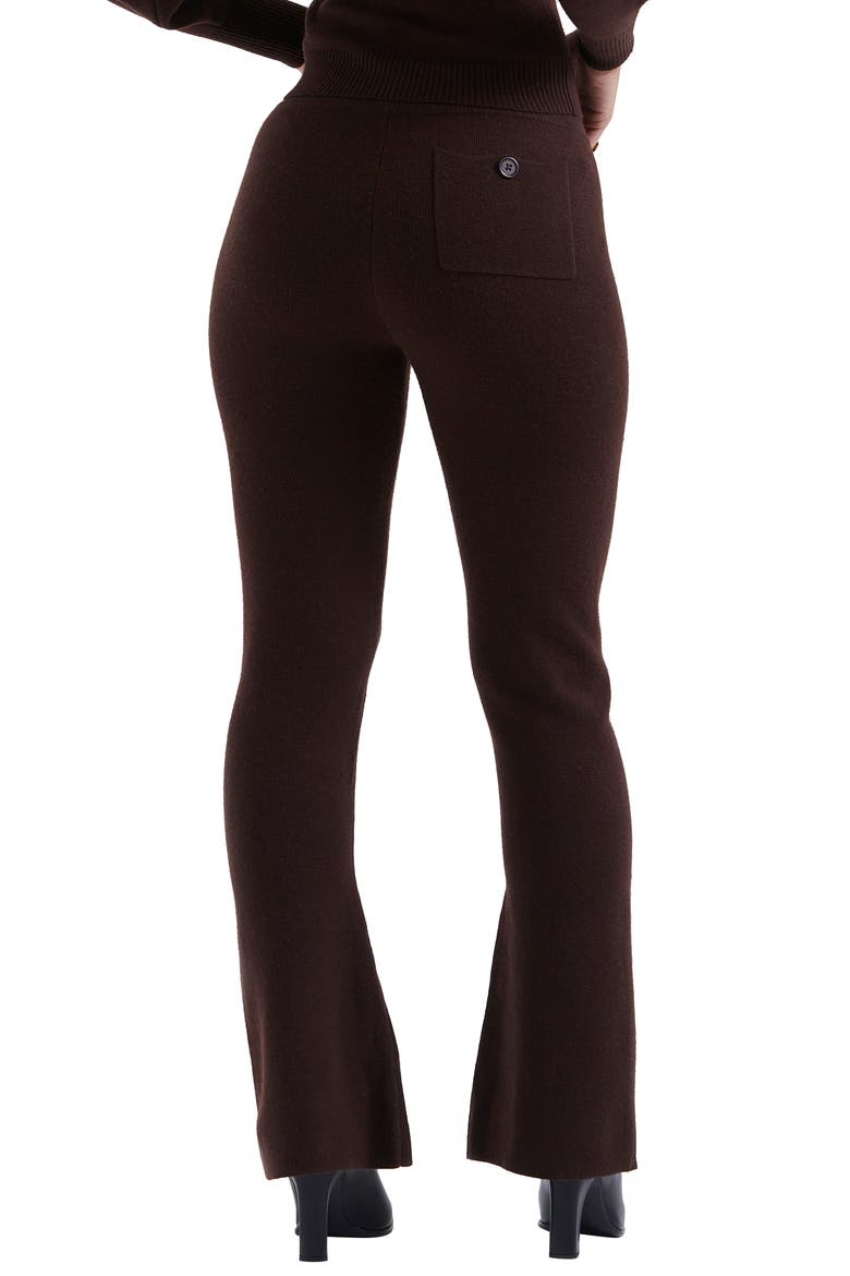 Nereida Rib Flare Pants, Alternate, color, CHOCOLATE BROWN