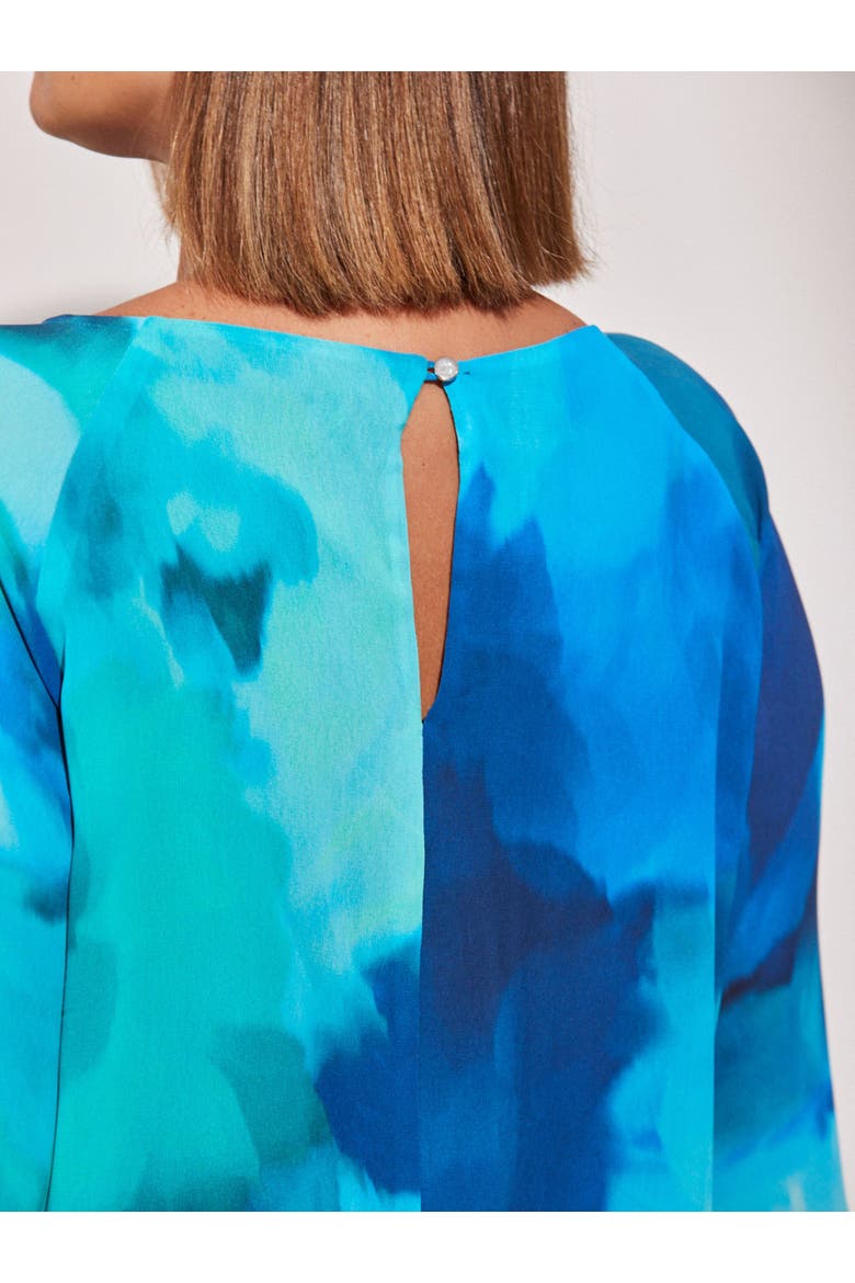 Print Frill Blouse, Alternate, color, Blue
