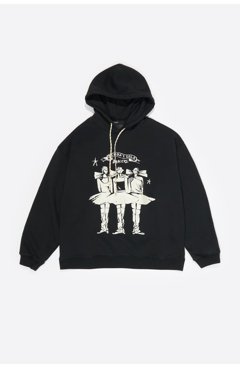 Bimba y Lola Washed Dancers Logo Hooded Sweatshirt, Alternate, color, Washed Black