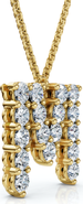 Bliss Diamond 1Ct Diamond Initial "M" Pendant 14k Gold 18" Necklace Lab Grown 5/8" Tall