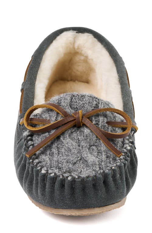 Minnetonka Cosi Faux Shearling Slipper In Gray
