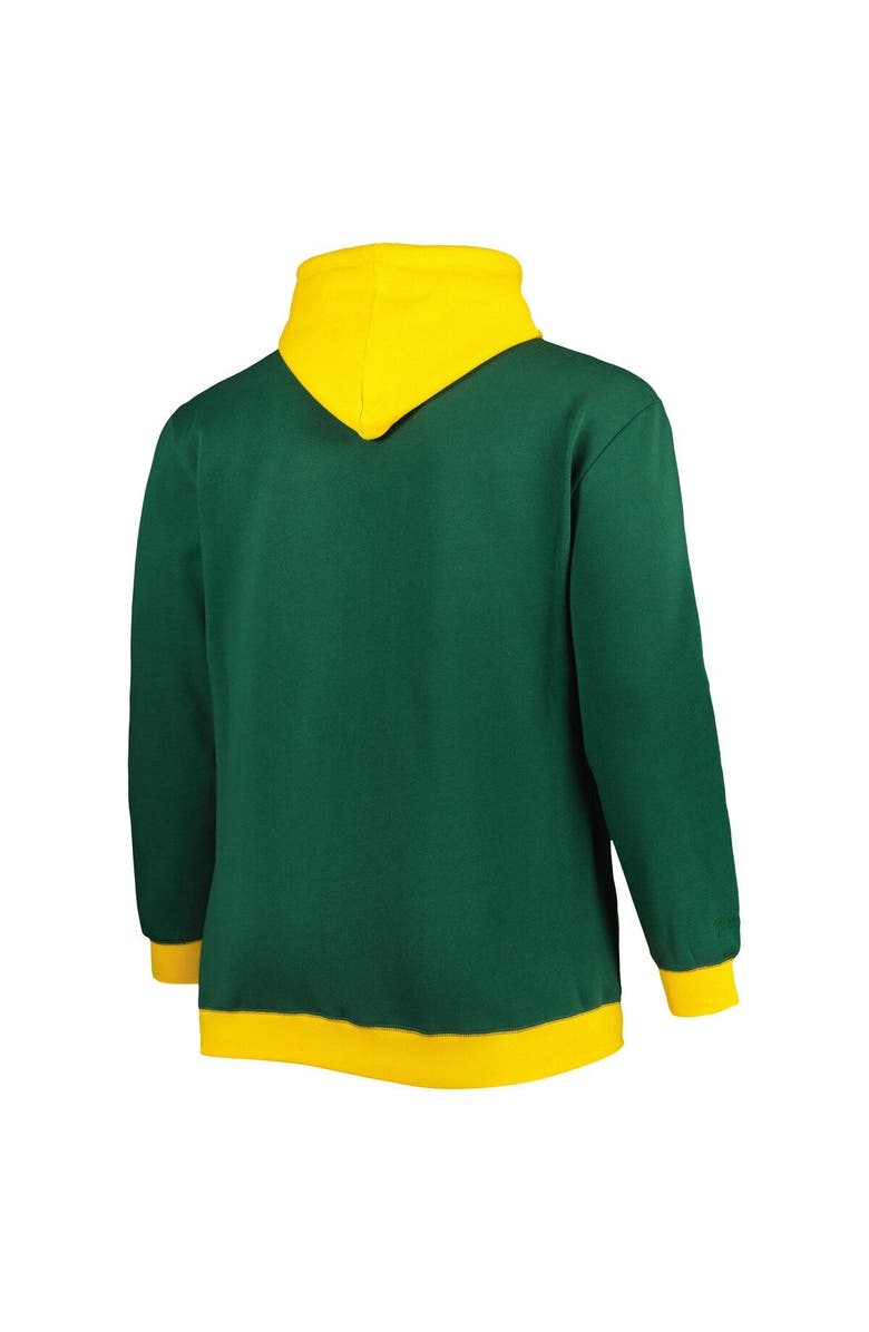 Mitchell & Ness Men's Mitchell & Ness Green/Gold Green Bay Packers Big & Tall Big Face Pullover Hoodie, Alternate, color, Green