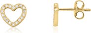 The Lovery Fine Jewelry Diamond Cut Out Heart Stud Earrings