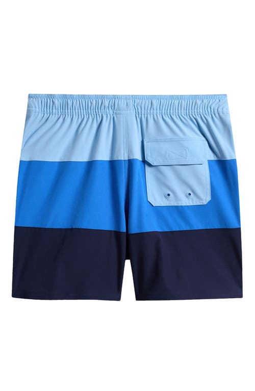 Vineyard Vines Kids' Chappy Colorblock Swim Trunks In Jake Blue