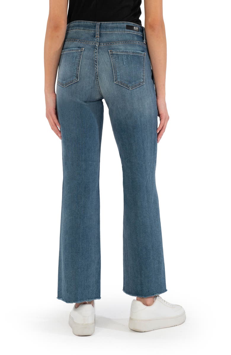 KUT from the Kloth Olivia High Waist Distressed Raw Hem Sailor Jeans, Alternate, color,