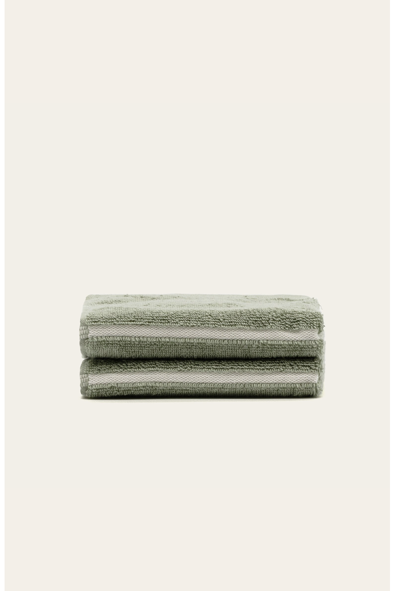 Deia 2-Piece Washcloth Set, Main, color, Sage & Ecru