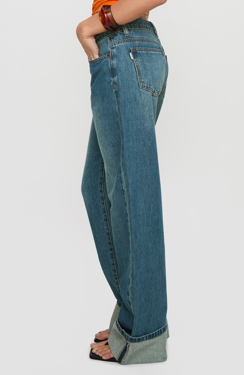 Princess Polly Toros Cuffed Low Rise Wide Leg Jeans, Alternate, color, 