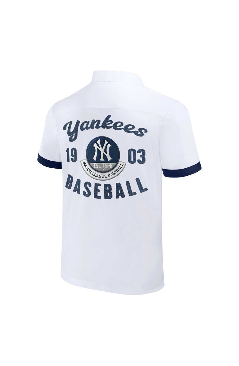 Darius Rucker Collection by Fanatics Men's Darius Rucker Collection by Fanatics  White New York Yankees Bowling Button-Up Shirt, Alternate, color, White