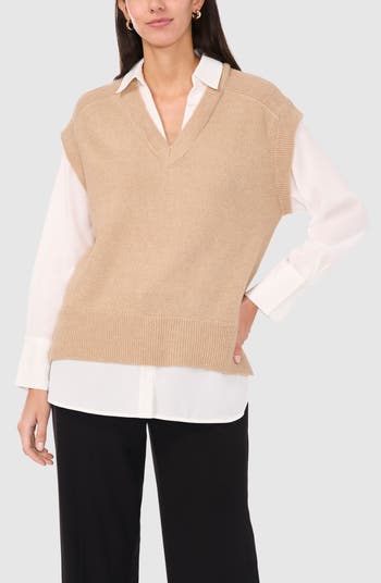 Halogen Layered Look Sweater Vest Nordstrom