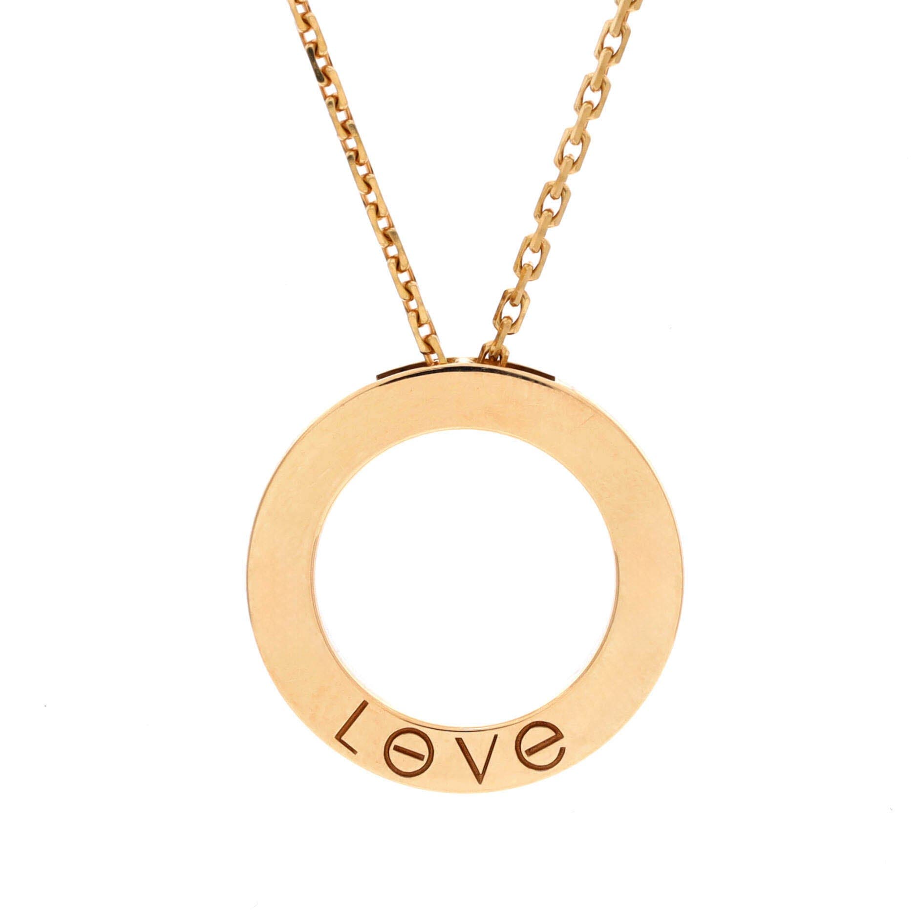 Love Pendant Necklace 18K Yellow Gold, Main, color, Metallic Gold