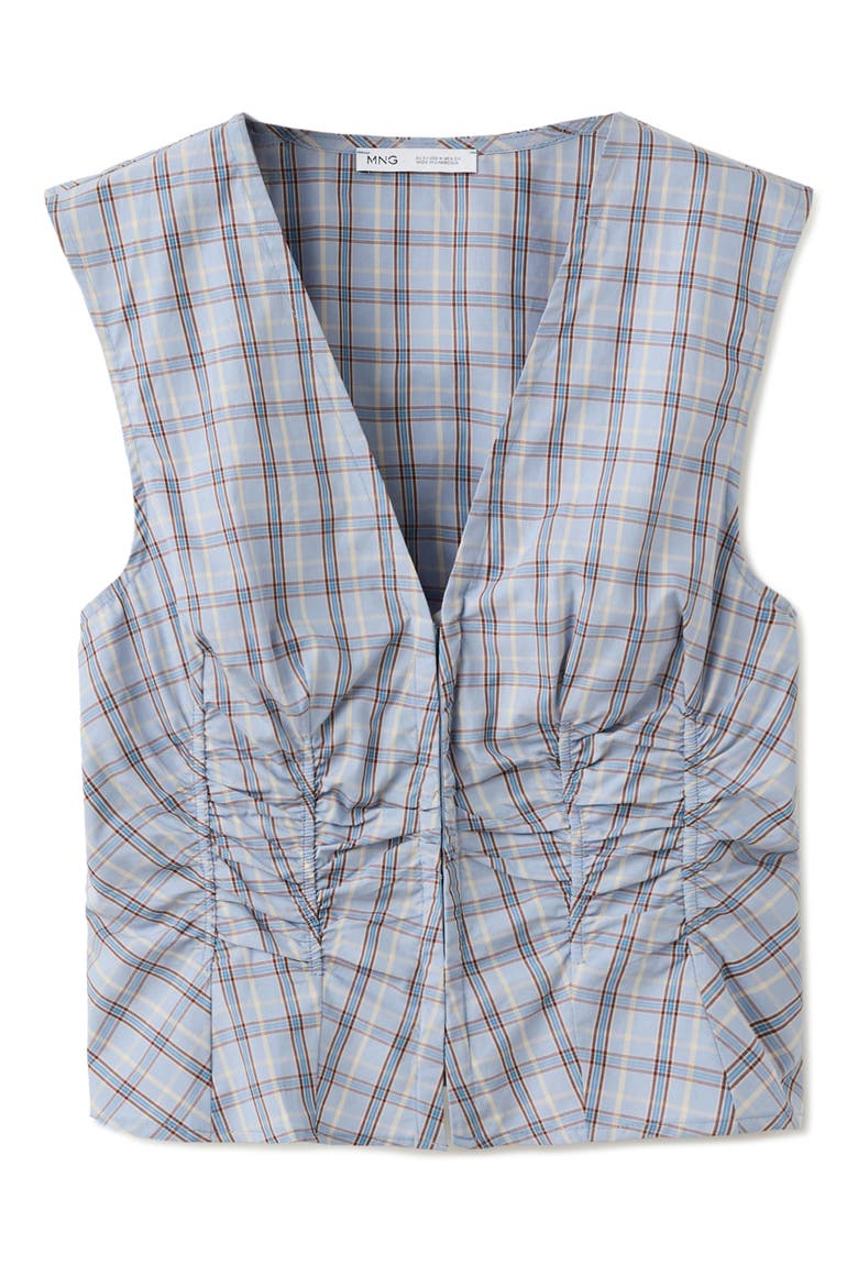 Ruched Sleeveless Top, Alternate, color, BLUE