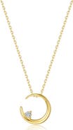 Lafonn Simulated Diamond Crescent Moon Pendant Necklace