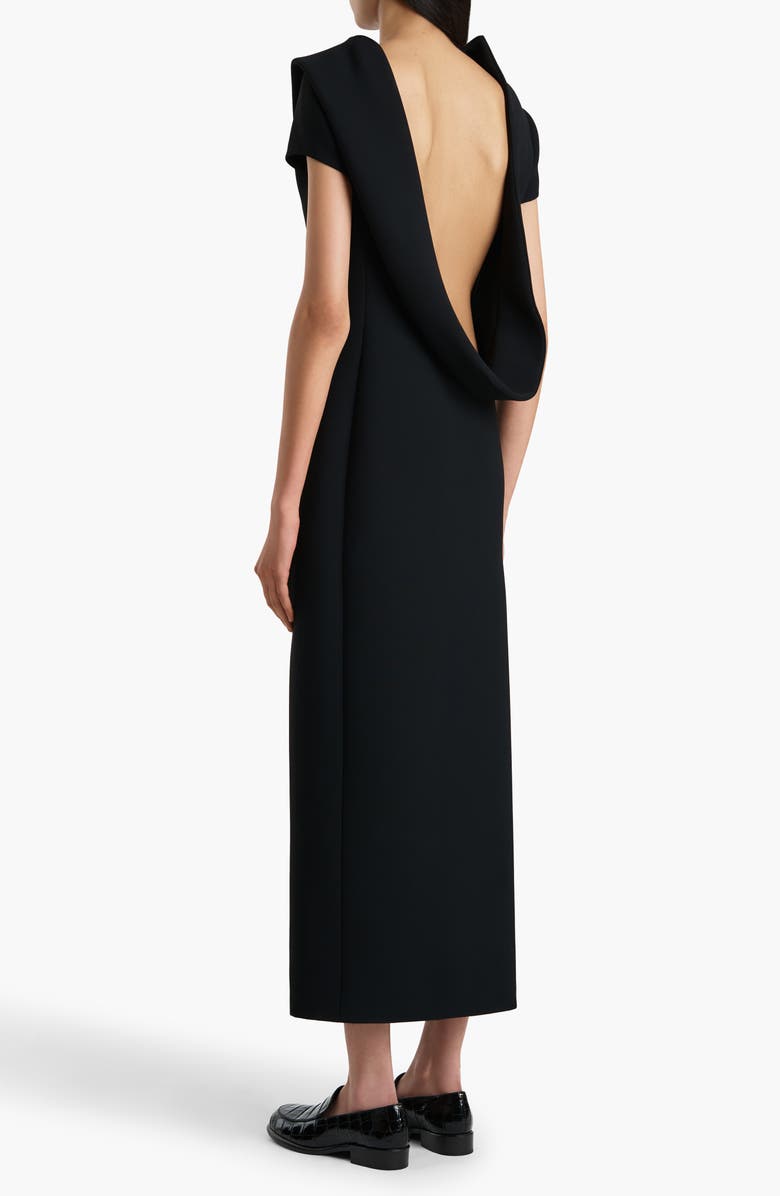 Khaite Iryl Open Back Crepe Dress, Alternate, color, Black