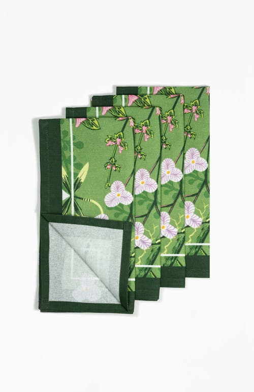 Bond & Grace Garden Reverie Cocktail Napkins In Green