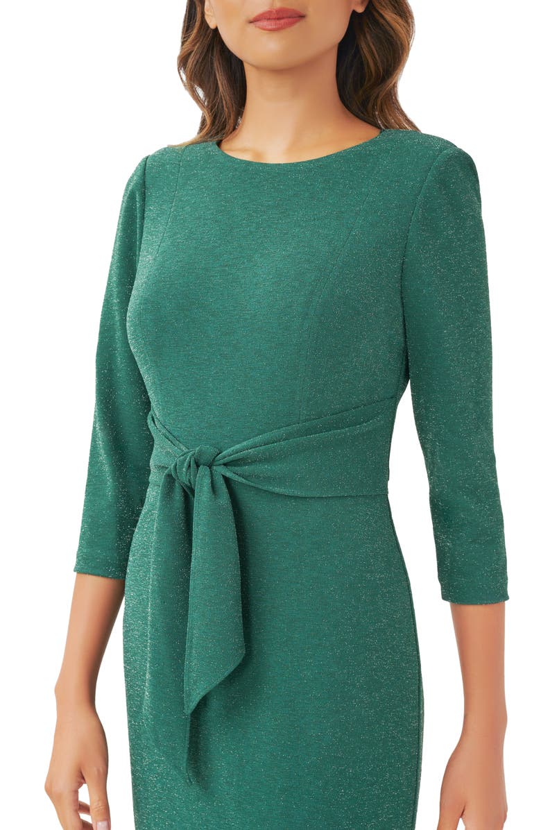 Adrianna Papell Metallic Knit Tie Front Dress, Alternate, color, 