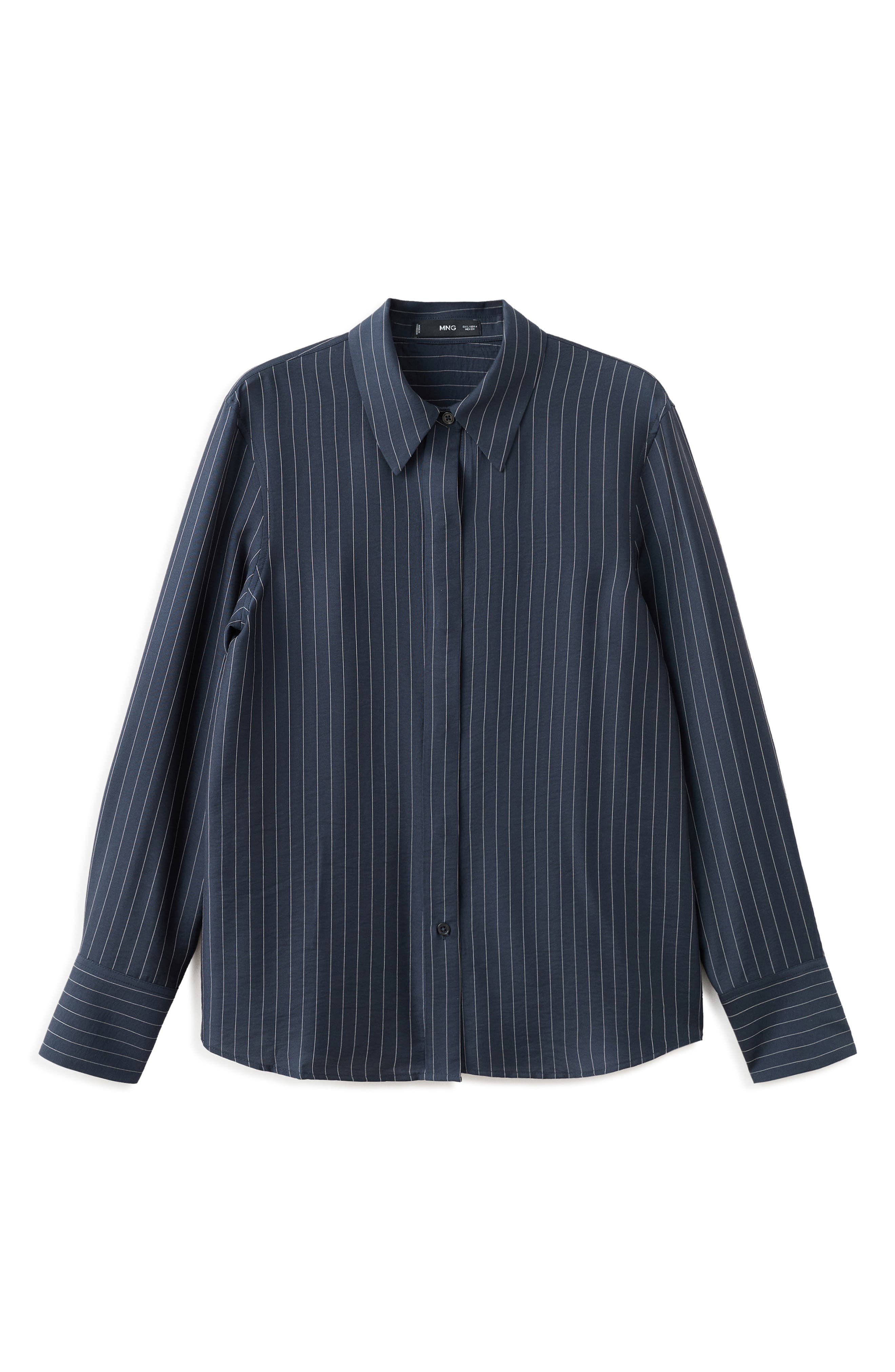 MANGO Pinstripe Button-Up Shirt (Women) | Nordstrom