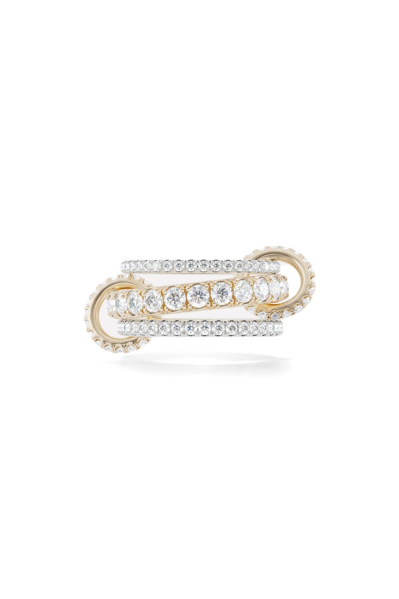 Junia Diamond Pavé Linked Stack Ring, Main, color, 18K YELLOW GOLD/ WHITE GOLD