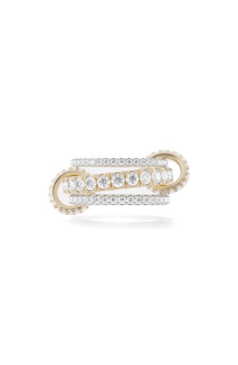 Junia Diamond Pavé Linked Stack Ring