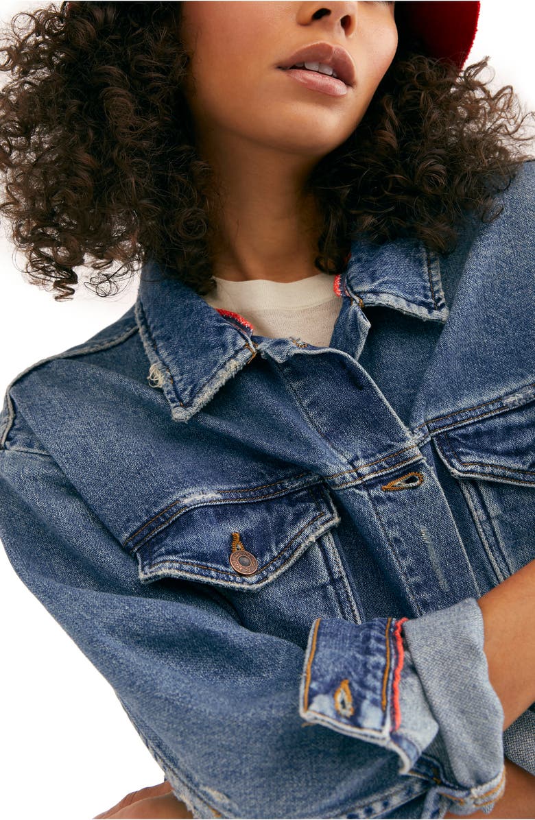 Free People Ramona Denim Trucker Jacket, Alternate, color,