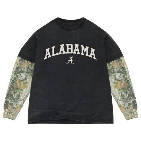 Men's Uscape Apparel Black/Camo Alabama Crimson Tide Back Bay Twofer Heavyweight Long Sleeve T-Shirt