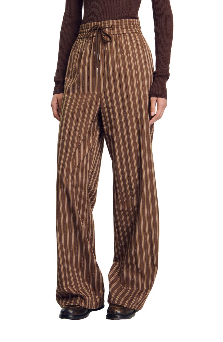 SANDRO Striped trousers, Alternate, color, 