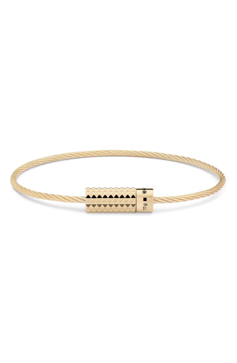 le gramme 11G Polished 18K Yellow Gold Pyramid Cable Bracelet, Main, color, 