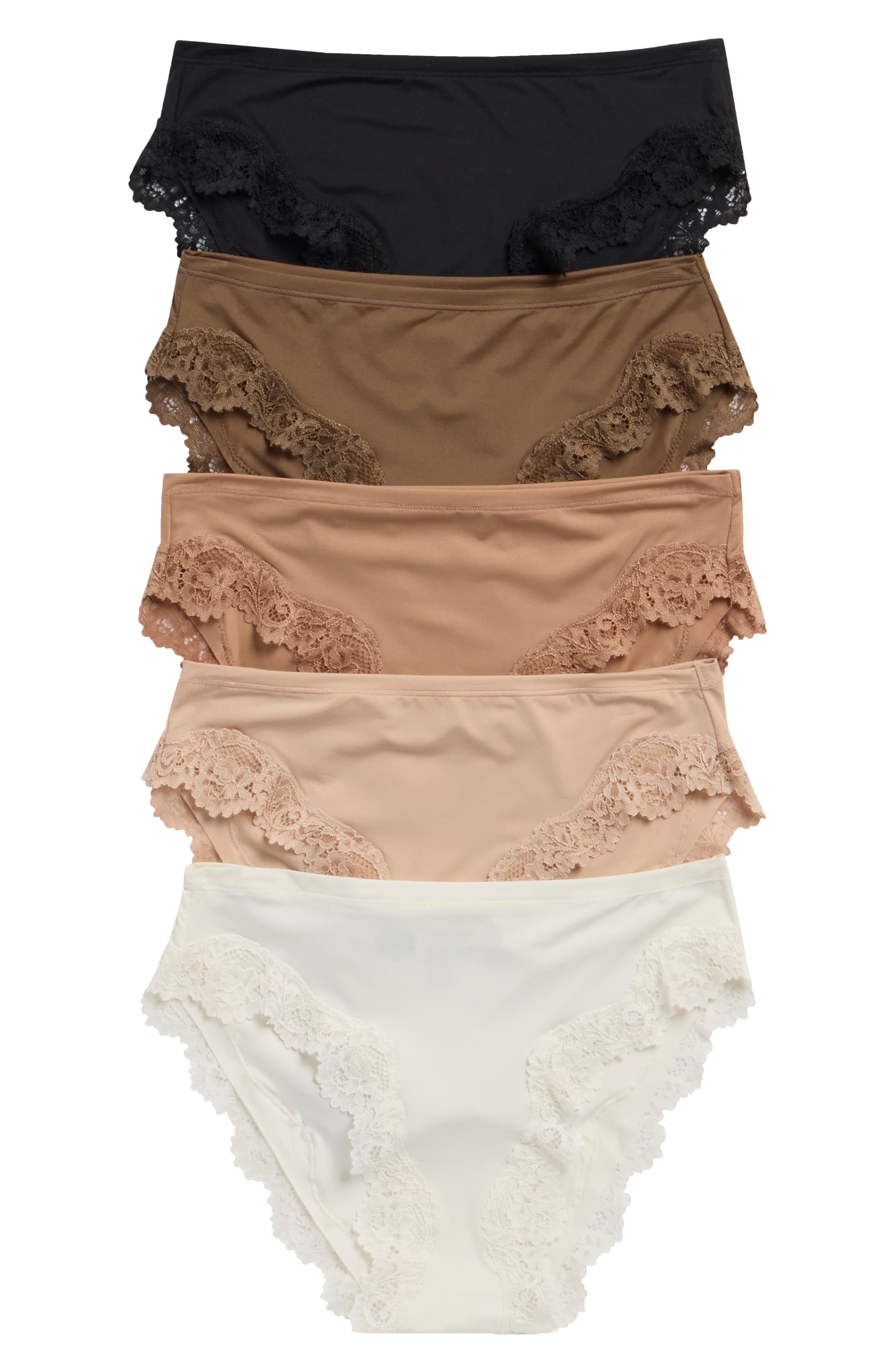 5-Pack Ultimate Stretch Lace Trim Bikini Panties
