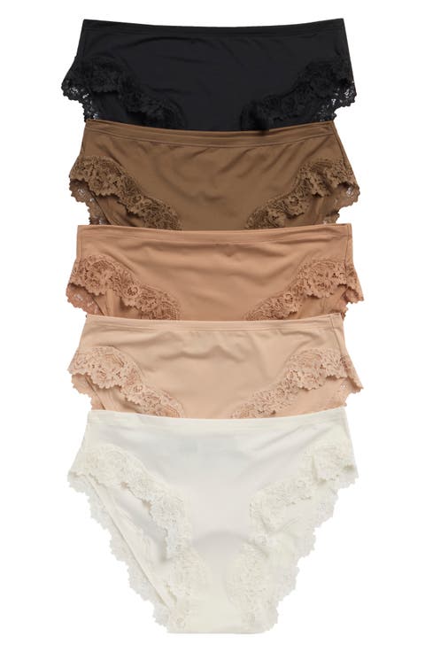 5-Pack Ultimate Stretch Lace Trim Bikini Panties