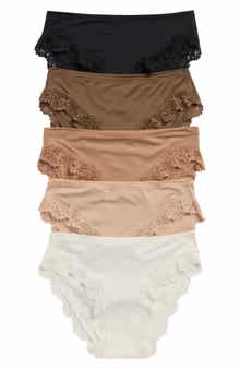 5-Pack Ultimate Stretch Lace Trim Bikini Panties