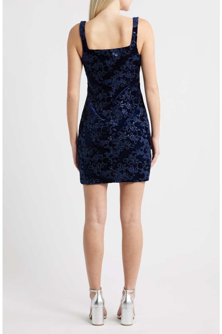 Sequin Sleeveless Velvet Dress, Alternate, color, NAVY