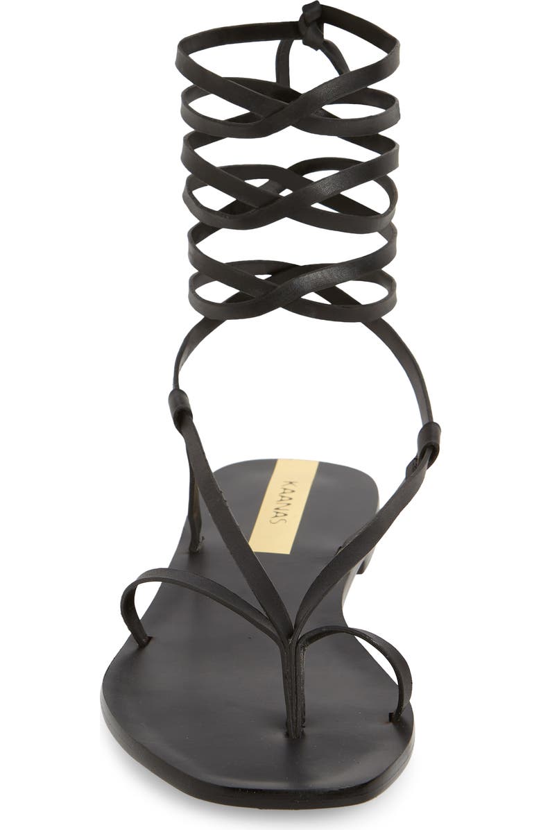 Kaanas Paloma Ankle Tie Flat Sandal, Alternate, color,