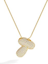 Mint & Lily Pave Bubble Initial Necklace
