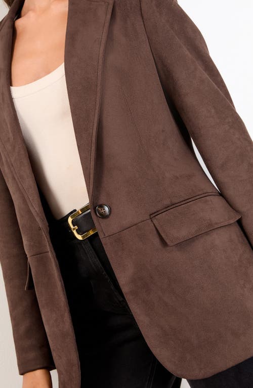 Lipsy Faux Suede Blazer In Brown